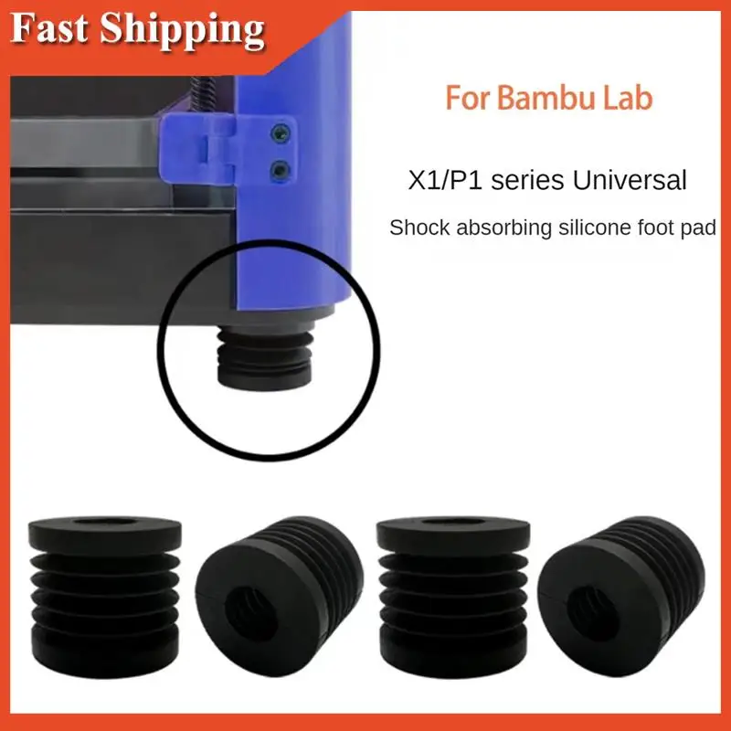 كفاءة 4 قطعة طابعة ثلاثية الأبعاد المضادة للاهتزاز قدم لسلسلة Bambu Lab X1 و P1P العالمي المطاط القدم المضادة للانزلاق المطاط صدمة الوسادة R