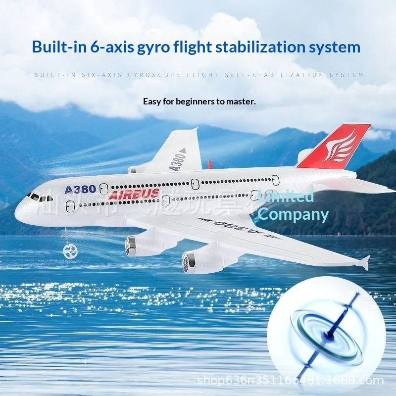 hw30-remote-control-airplane-airbus-a380-two-half-channel-foam-glider-cool-led-light-hand-throw-outdoor-aviation-model