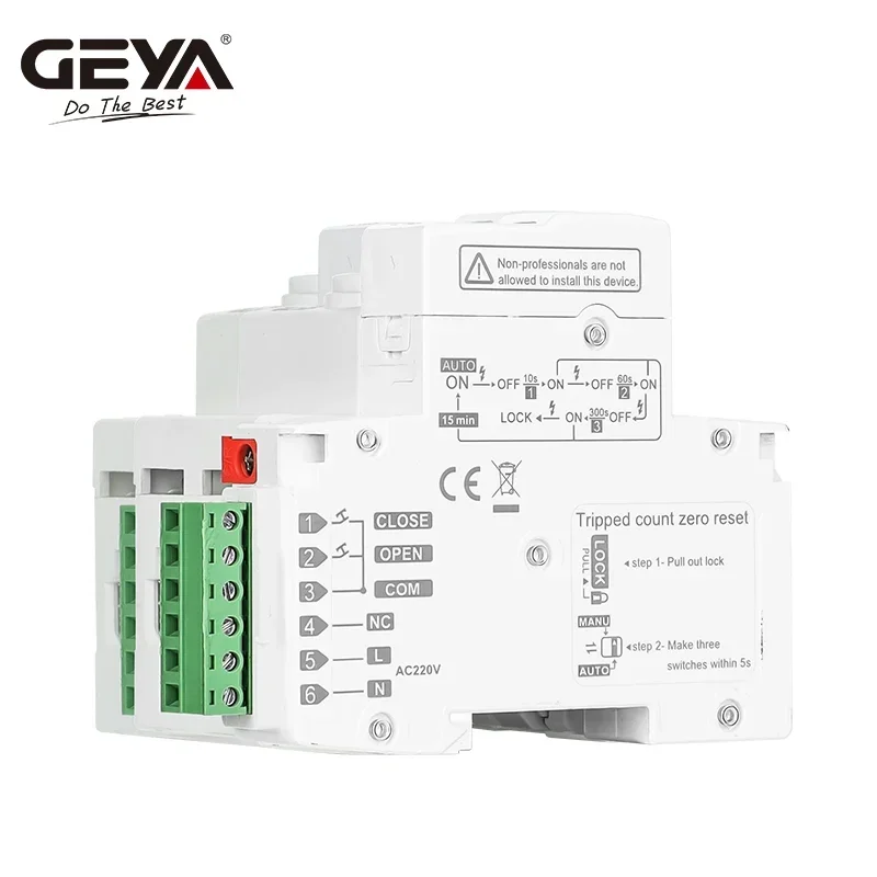 

GEYA Smart RCCB (Self-Reclosing, 2P 40A, 10s/60s/300s Digital Display)