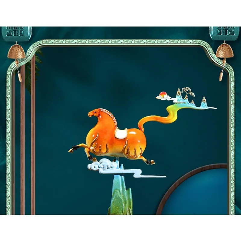 

Horse ornaments are sent to the boss's office wine cabinet entrance craft decorations