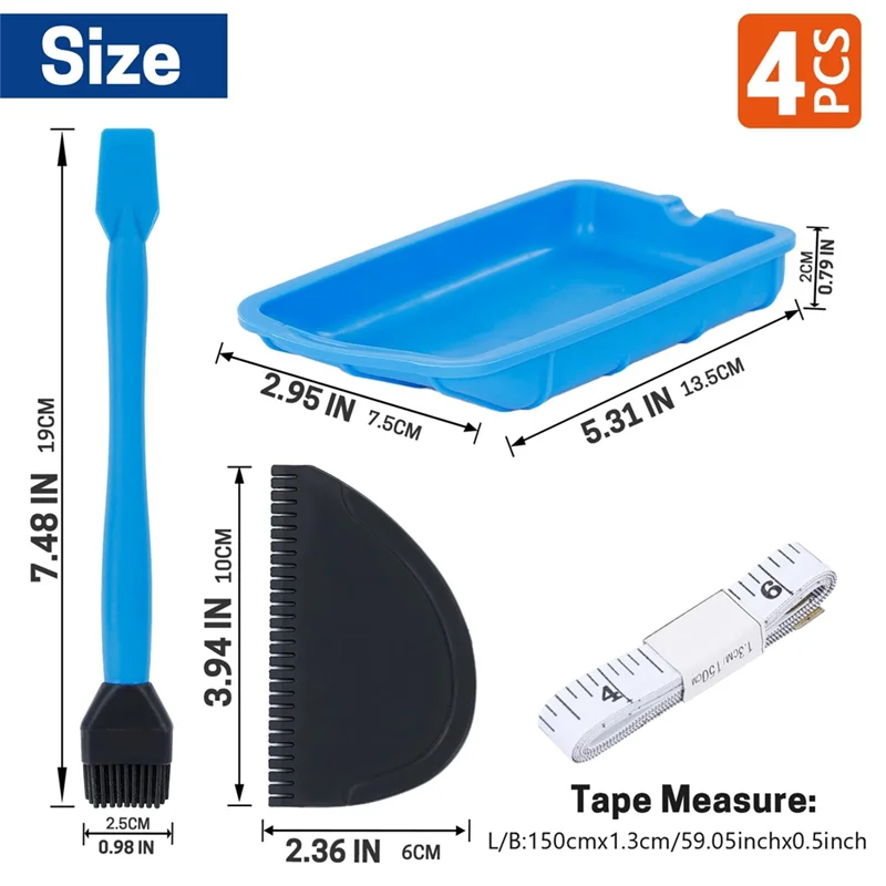 A26I-4 PCS Kit applicatore colla siliconica, set di pennelli per colla siliconica riutilizzabili Spalmatore colla per legno Spazzole in silicone per la lavorazione del legno