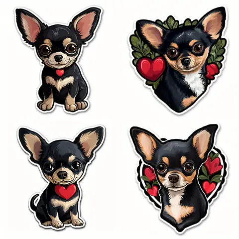 Chihuahua Cute Dog Car Stickers Car Truck Van SUV Motorcycle Vinyl Decals Auto Window Bumper Cute Body Styling Decoration