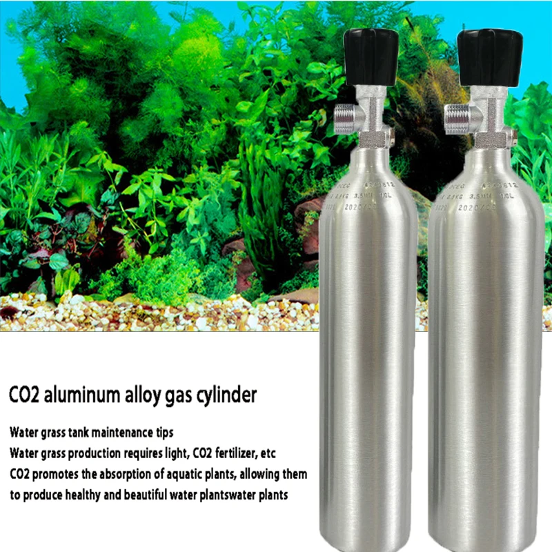 Aquarium water grass bottle CO2 high-pressure aluminum bottle CO2 water grass tank fish tank aluminum alloy0.6-1L oxygen bottle