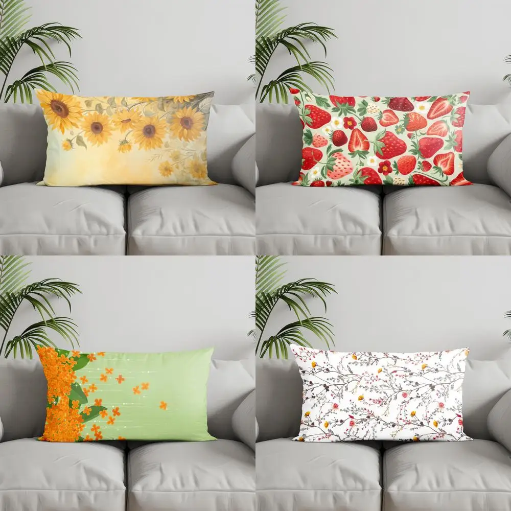 Home Decor Sunflowers for a Cheerful Look Suitable For Sofa Bedroom Car Pillow Cover Cushion Rectangular Back Cushion