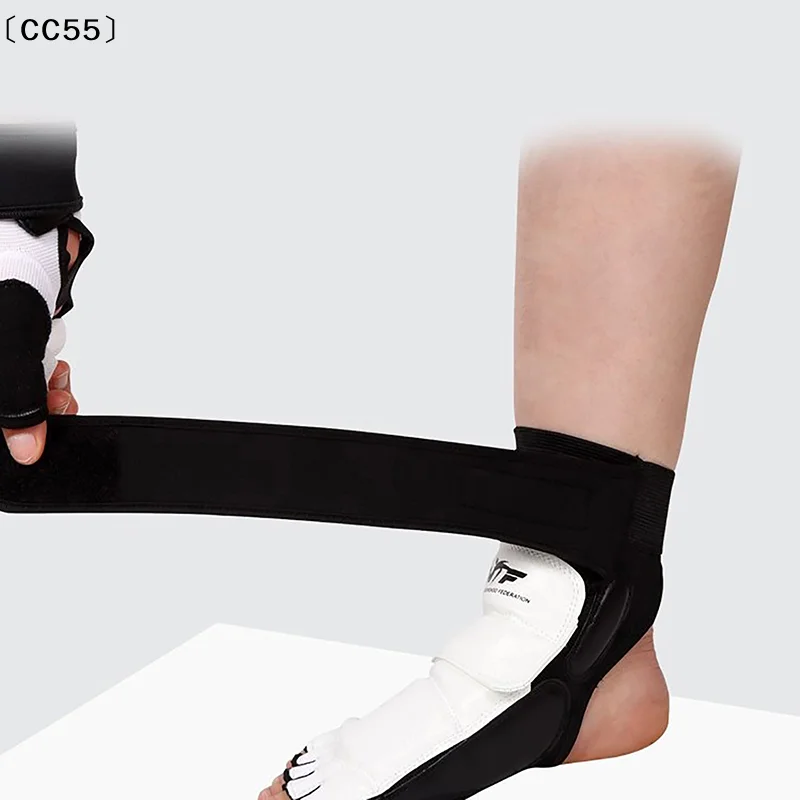 Taekwondo  Leather Foot Gloves Sparring Karate Ankle Protector Guard Gear Boxing Martial Arts Foot Guard Sock Adult Kid〔CC55〕