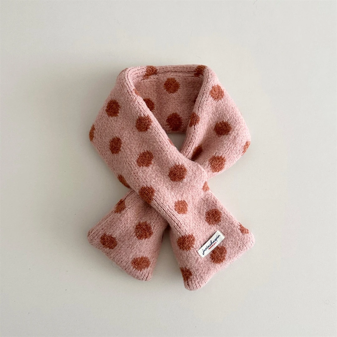 Kinder-Halstuch mit Niedlichen Punkten, Winter-Schal für Kleinkinder, 8 Farben, Warmer Winter-Schal für Kinder, Mädchen-Accessoires, Kinderschal – Detail 6