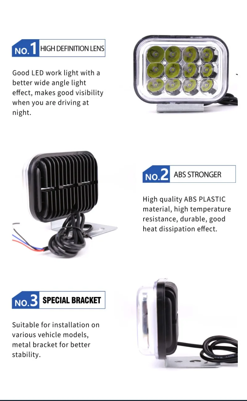 LED المصابيح الأمامية للدراجات النارية 1800LM تيار مستمر 9-80 فولت 18 واط الأضواء المساعدة 6500 كيلو ضوء وماض مقاوم للماء للدراجات البخارية يوم ممطر