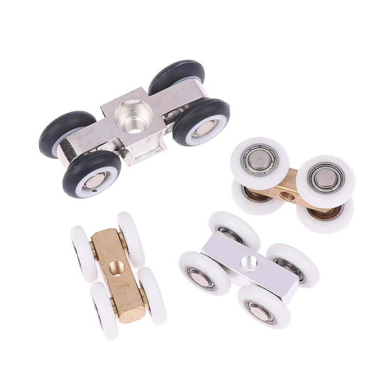 Household Shower Room Copper Four-wheel Hanging Pulley Roller For Bathroom Glass Slide Door Waterproof Bearing Crane Toilet Door