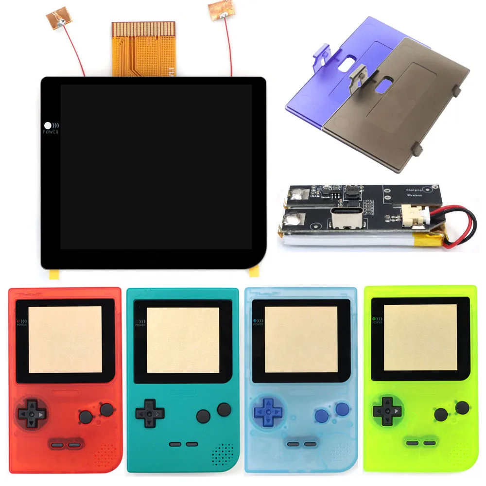

GBP IPS ЖК-экран 2,8 дюйма, ламинированный, с USB-C, перезаряжаемой батареей, комплект подсветки для масштабирования, для Gameboy Pocket GBP