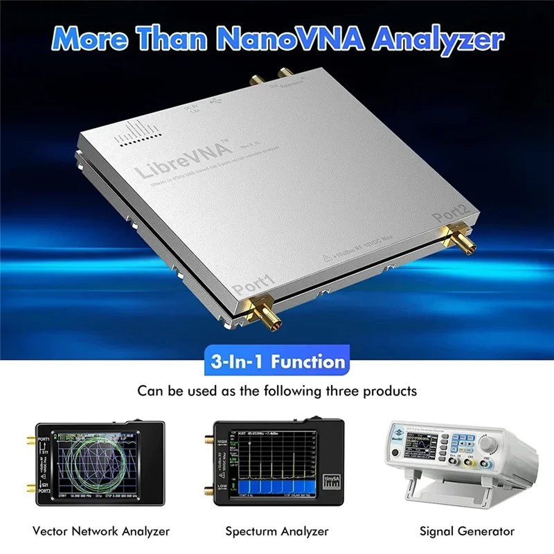 

LibreVNA 2.0 100KHz-6GHz Network Analyzer NanoVNA Analyzer USB Based Full 2-Port with External Input/Output,6-Layer PCB Measure