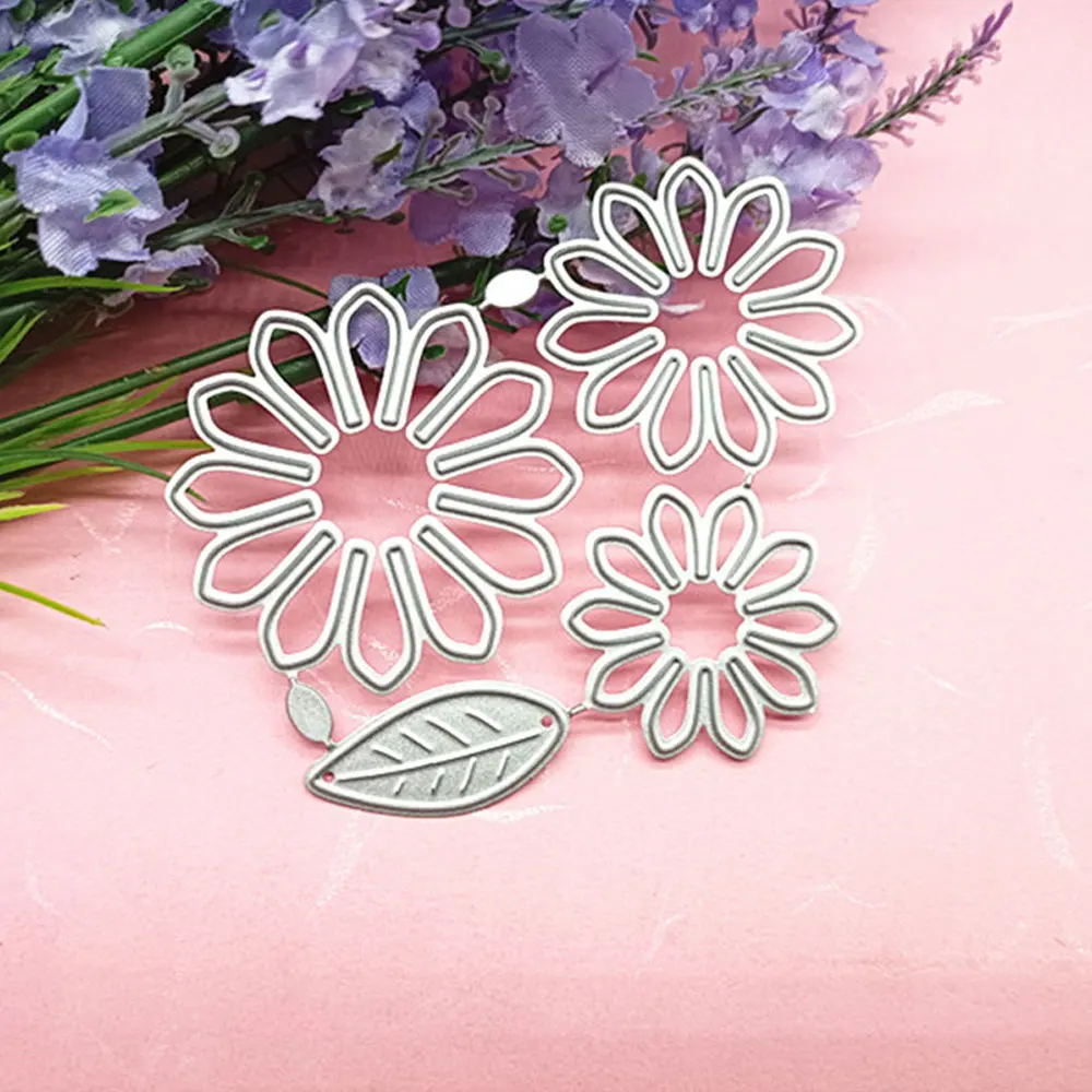 1Pc Chrysanthemum and Leaf Metal Cutting Dies DIY Scrapbooking Album Decoration Embossing Paper Card Craft Stamps and Dies Sets