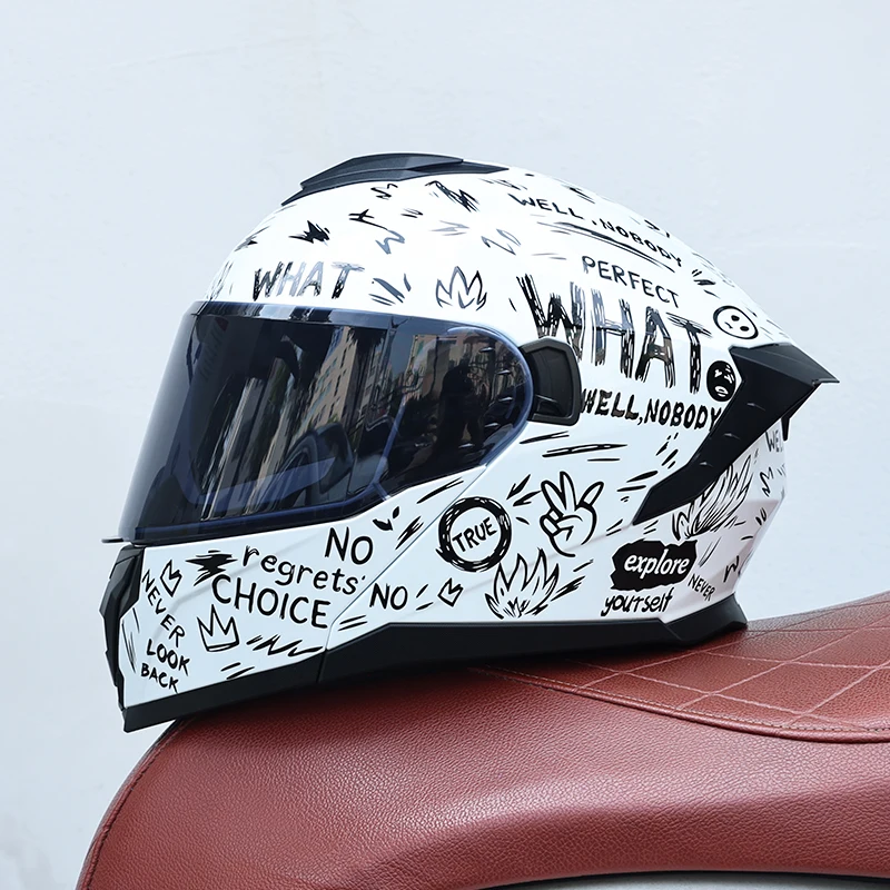 LVS-909-All Season Flip‑Up Modular Motorcycle Helmet Dual Lens DOT Approval ABS Shell Men Women Motorbike Safety Helmet