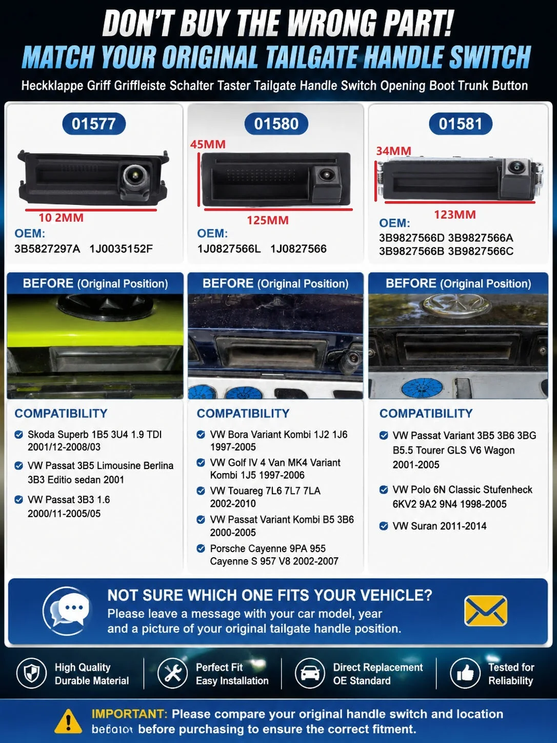 HD Trunk Handle Car Rear view camera For VW Bora/Passat B5 3B6/Golf IV 4 Van MK4/Touareg 7L6 7L7 7LA/Porsche Cayenne 9PA 955 957