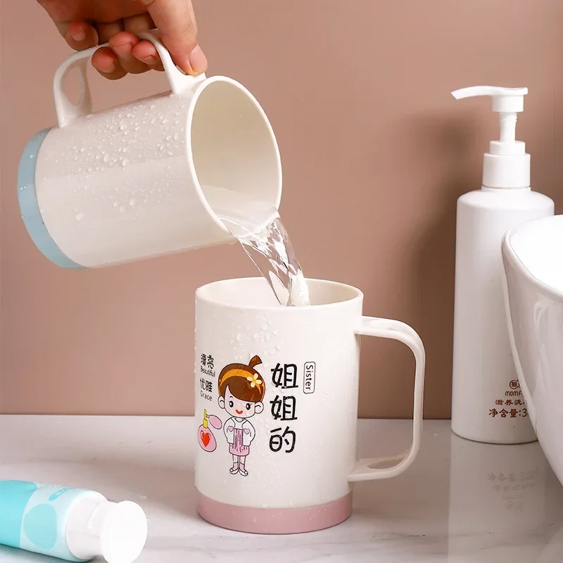 Cartoon Family Washing Cup Bathroom Cup Family Daily Brushing Teeth Simple Couple Toothbrush Cup Parent-child Happy Family