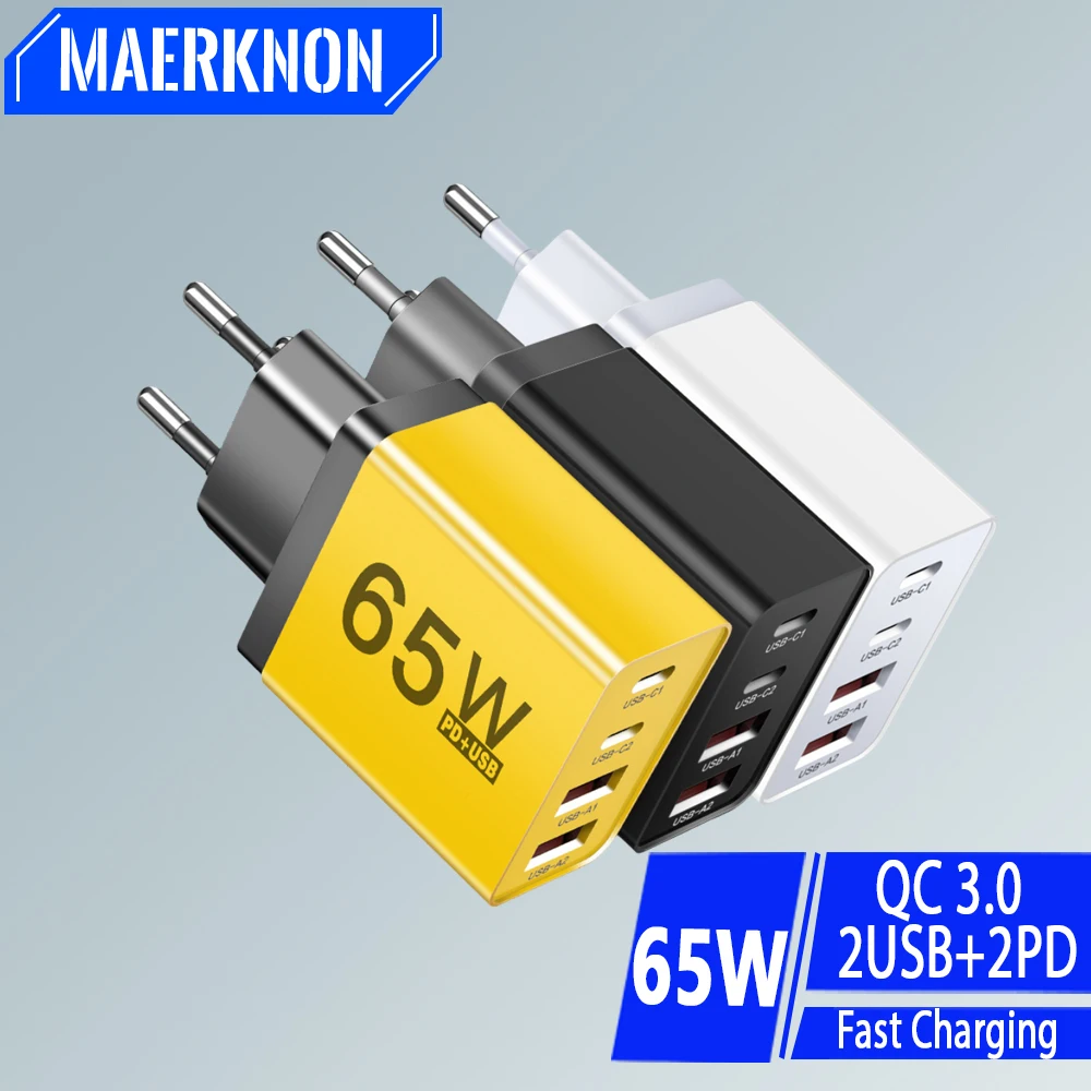 고속 충전 3.0 여행용 USB 충전기, 휴대폰 벽 어댑터, 아이폰, 삼성, 샤오미, 화웨이, 타입 C, 65W