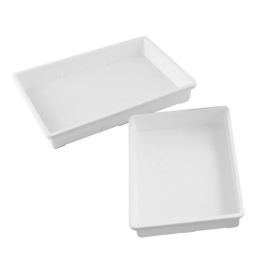 

2pcs White Rectangular Plant Saucer Tray for Flower Pot Base Drip Trays Collecting Water Soil Gardening Accessories