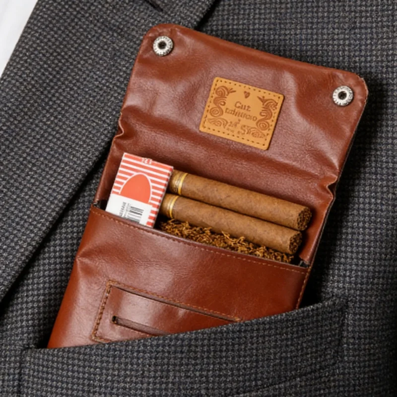Leather Tobacco Pouch Lighter Cigarette Storage Bag Tobacco Raw Grass Container Vintage Coin Purse Smoke Accessory Cigar Gadget