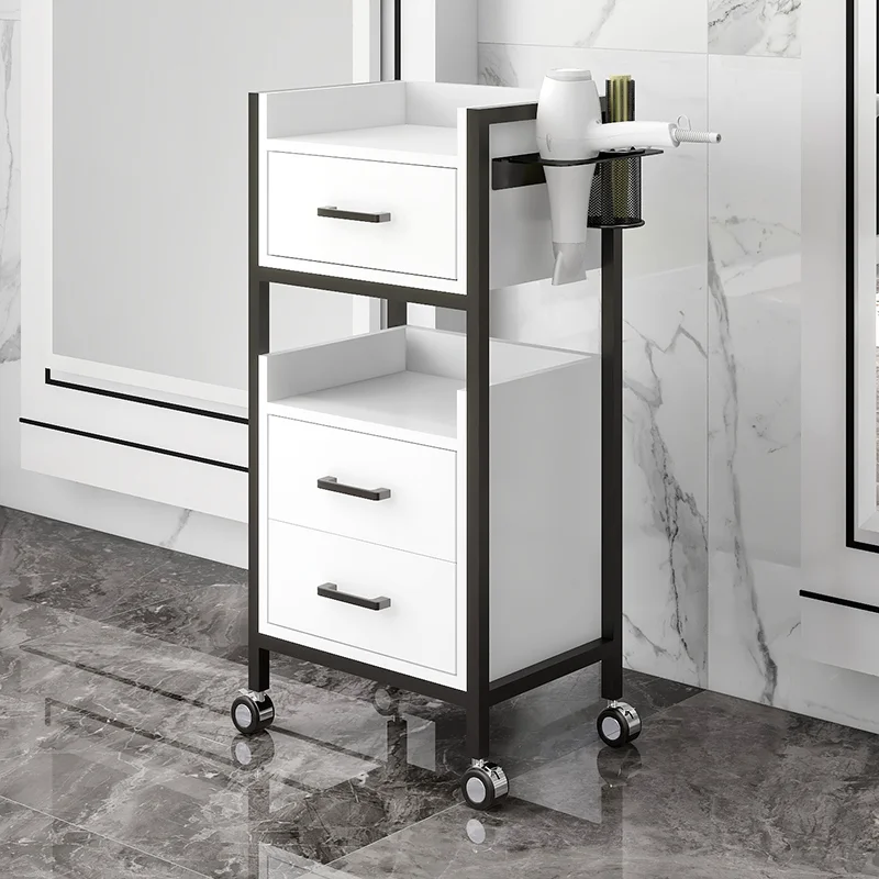 Portable Rolling Trolley Beauty Salon White Professional Salon Trolley Storage Drawers Carro Peluqueria Salon Furniture MQ50TC