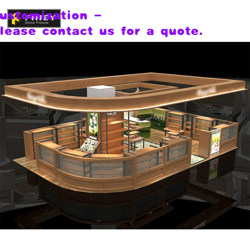 custom.Cosmetics Kiosk Interior Layout Decoration Makeup Display Counter Showcase Cosmetic Mall Kiosk Design