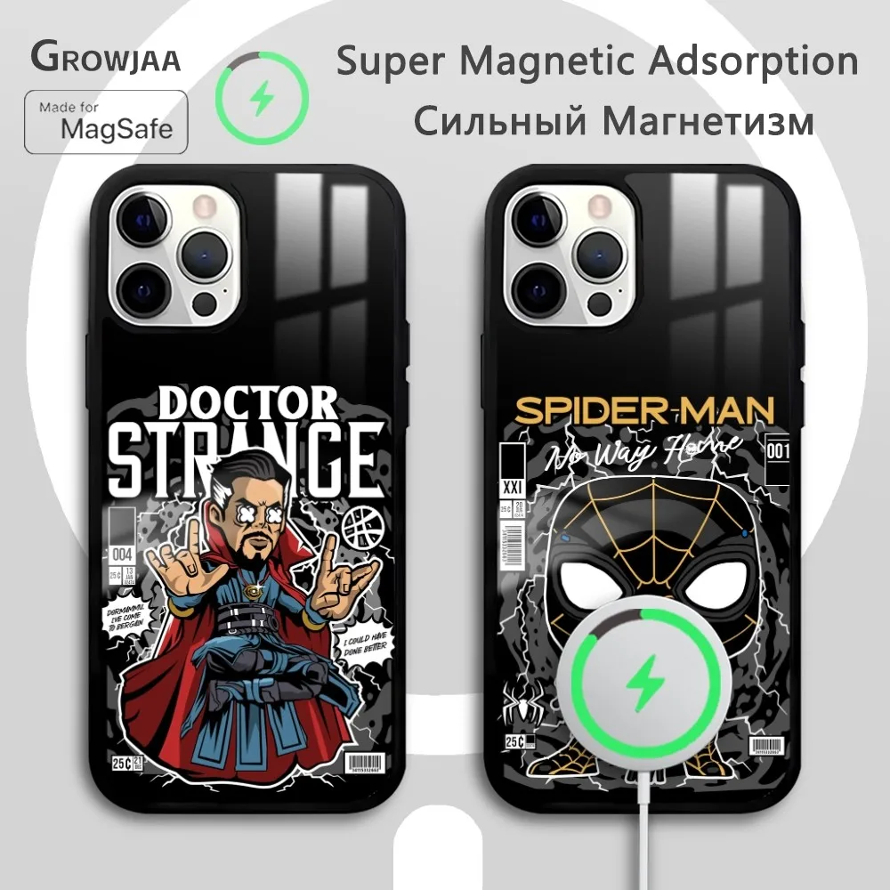 

Doctor Strange Black Panther Phone Case For IPhone 16 15 14 13 12 11 Pro Max Plus Mini Magsafe Mirror Wireless Magnetic Funda