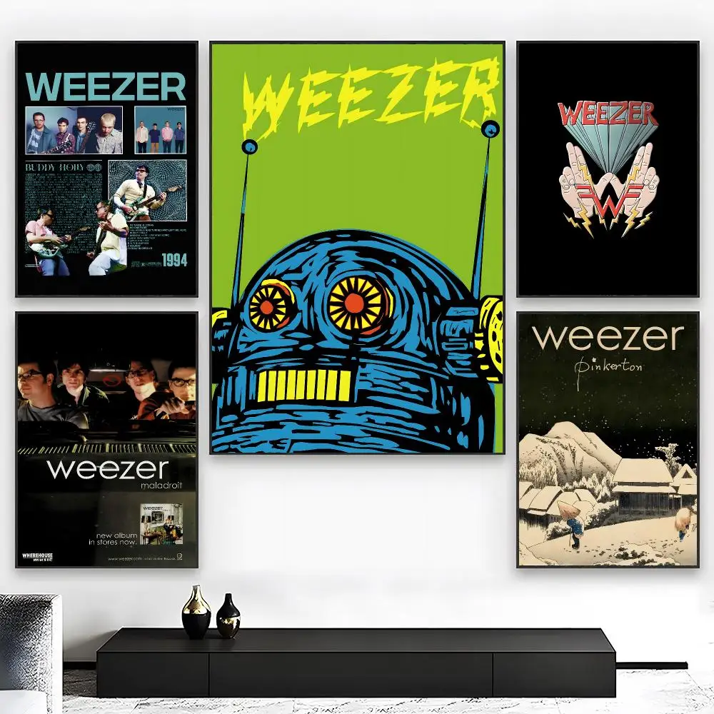 Pop Punk Band W-Weezer Poster Wall art print art suitable for living room bedroom bar parlor home decor gift