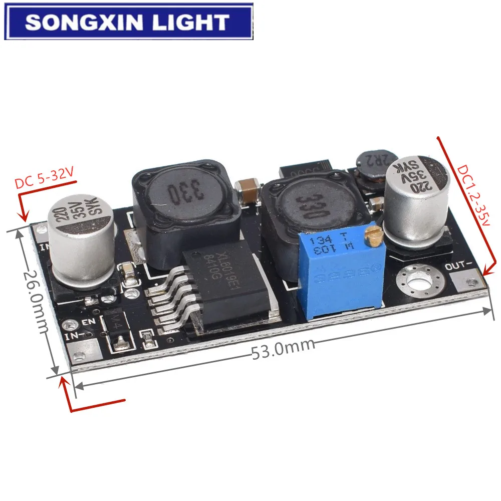 SX XL6019 (XL6009 Upgrade) Automatic Step-up Step-down Dc-Dc Adjustable Converter Power Supply Module 20W 5-32V to 1.3-35V