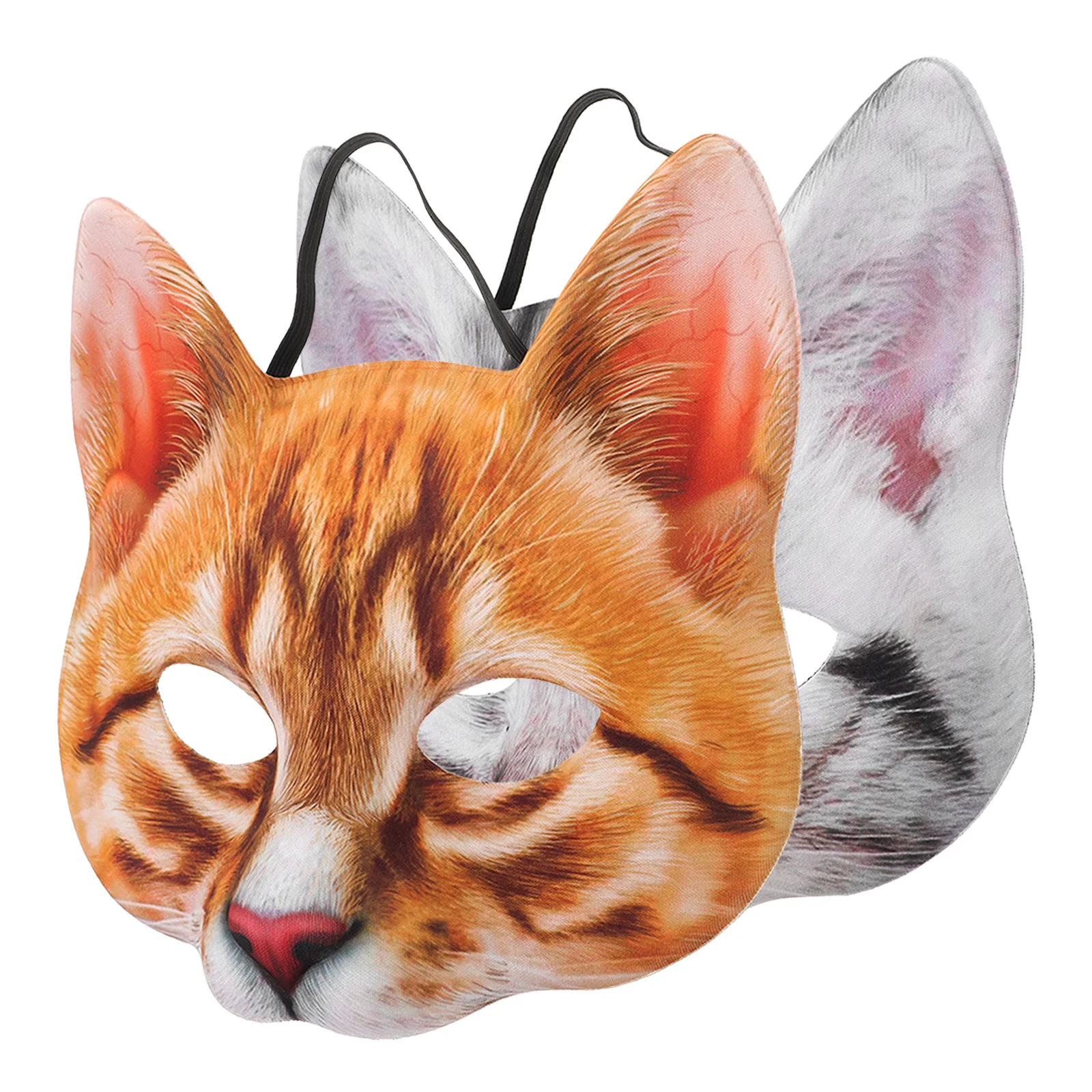 

2Pcs Cat Mask Precision Crafted Eva Masquerade Party Mask for Halloween Cosplay Party Accessory Funny Animal Masks