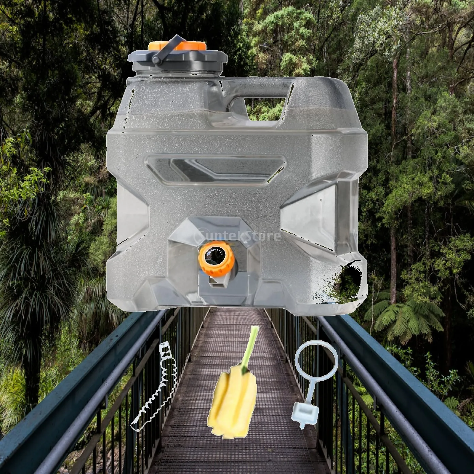 Portable Water Carrier Jug with Spigot Large Camping Water Tank PC Bucket for Travel Hiking Garden