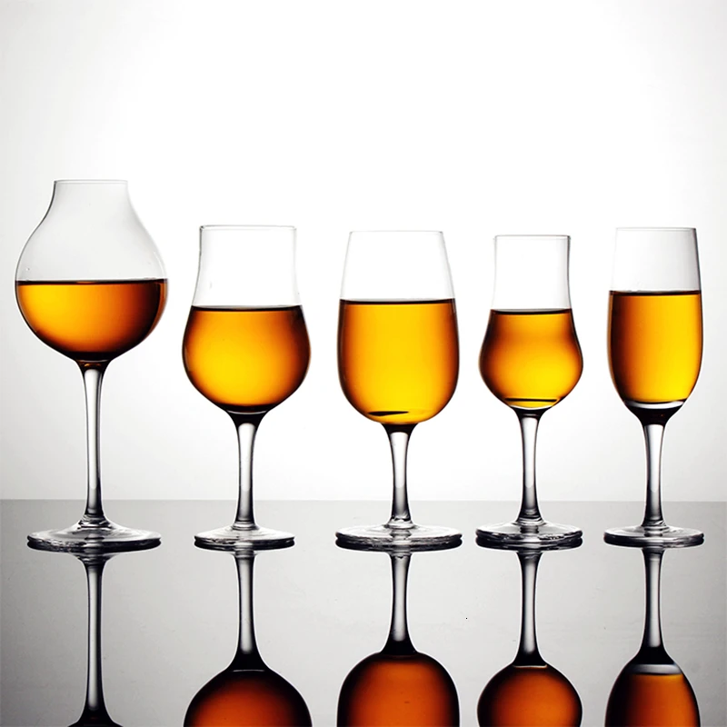 Especialidade sommelier uísque degustação vidro chalé uísque copita nariz taça de cristal forma graciosa copos de vinho doce atacado