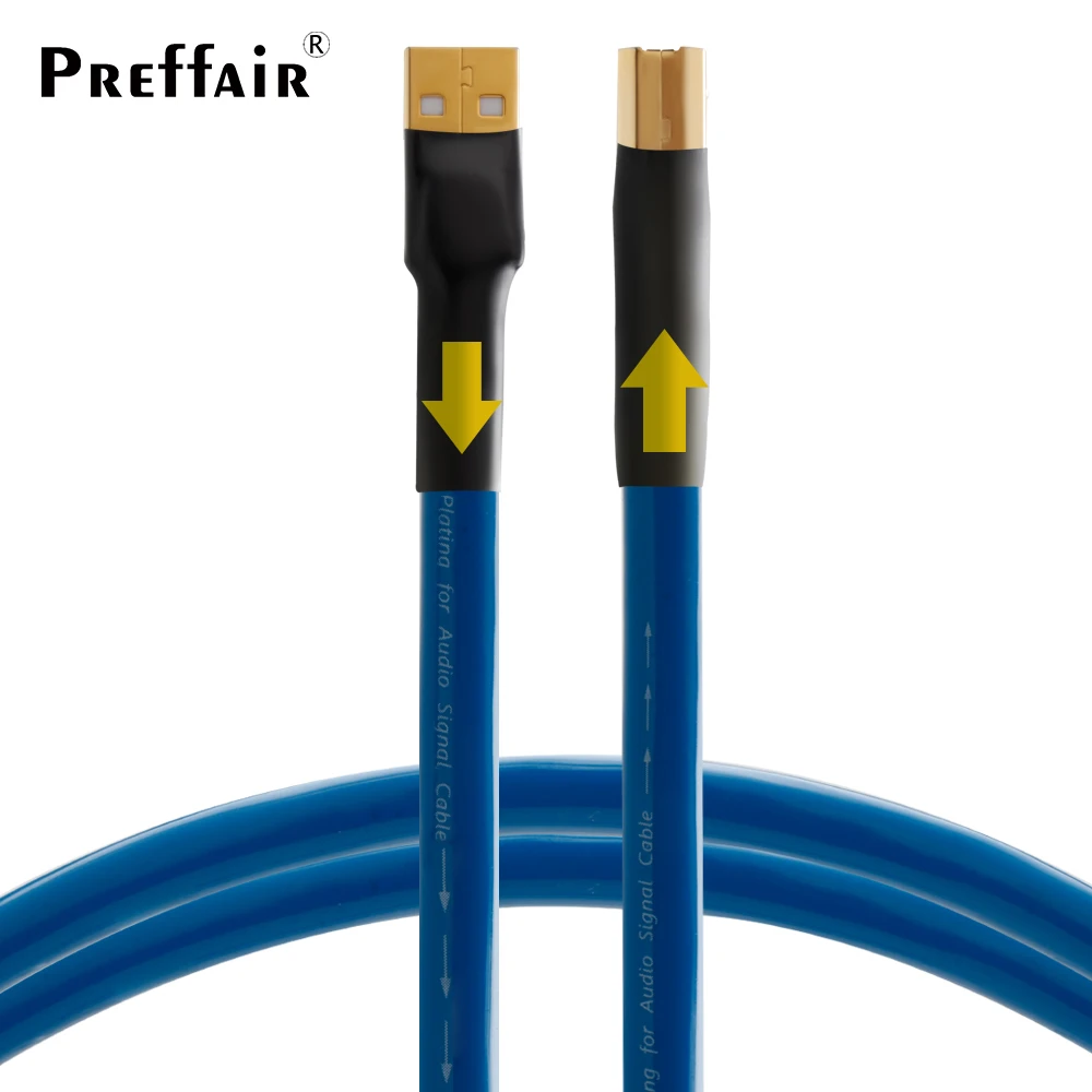 Preffair Silver-Plate USB Cable with Gold-plated plug USB2.0 A to B Digital Audio DAC Cable Professional USB 2.0 version Laptop