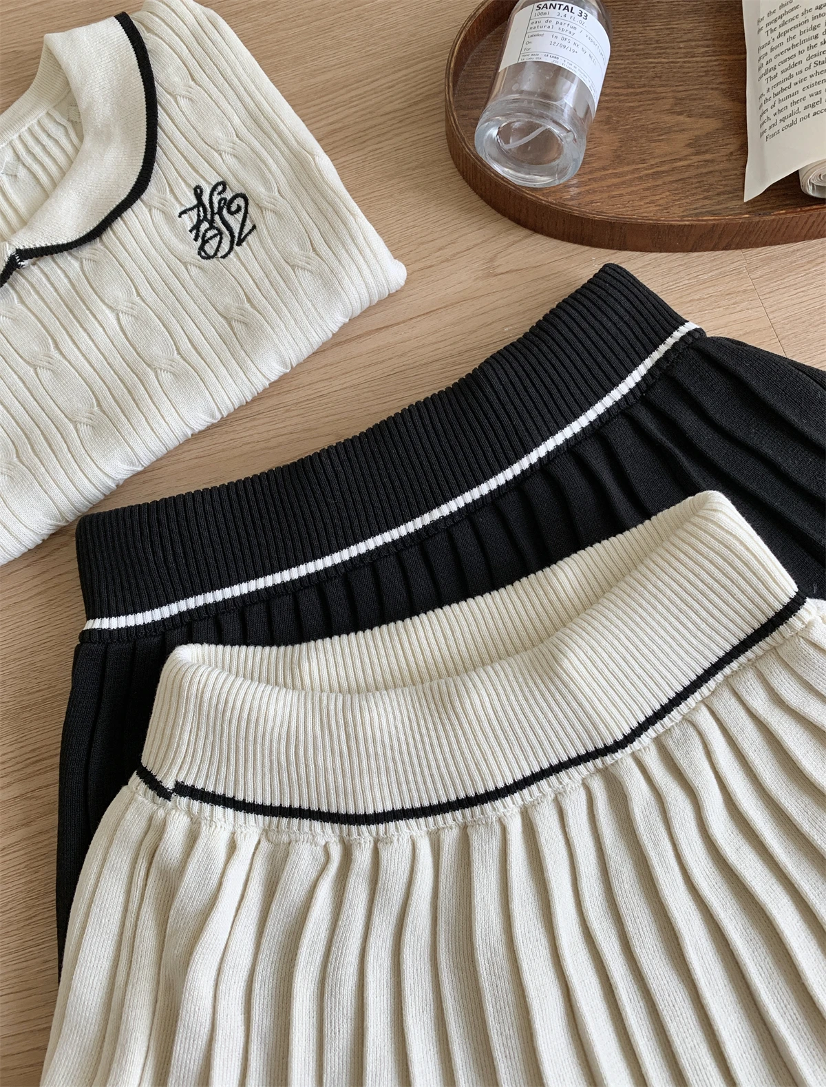 Luxury Golf Clothing Women New Two Piece Set Academic Style Knit Set Women Summer Golf Wear 2024 New Korean Golf Suit Mini Skirt