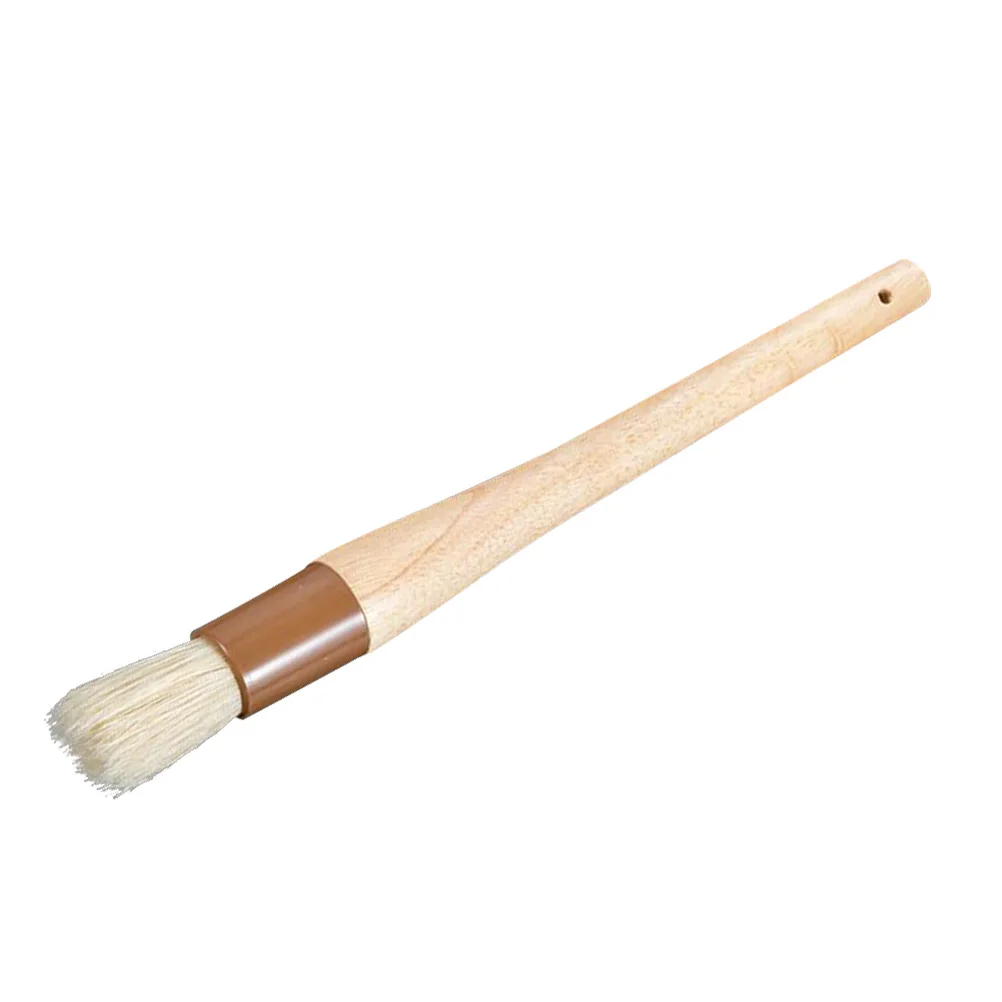 

Wool Oil Brush Barbecue Basting High Temperature Resistance Baking Spatula Bamboo Handle Safe Utensil Non Scratch