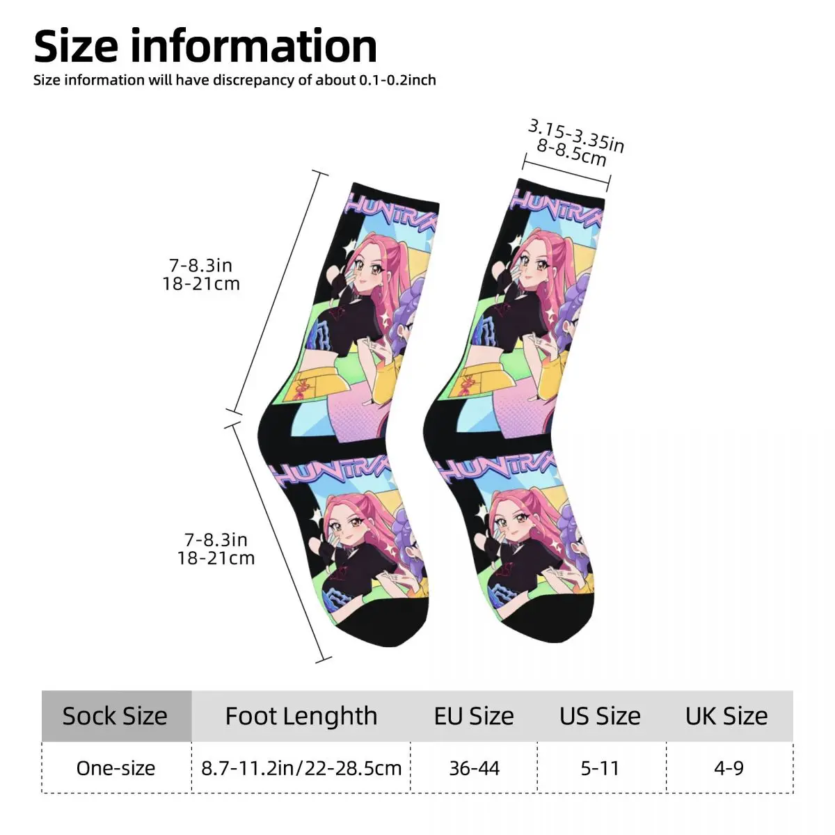 Kpop 악마 사냥꾼 스타킹 여성 남성 양말 편안한 카와이 양말 겨울 달리기 미끄럼 방지 패턴 양말 생일 선물
