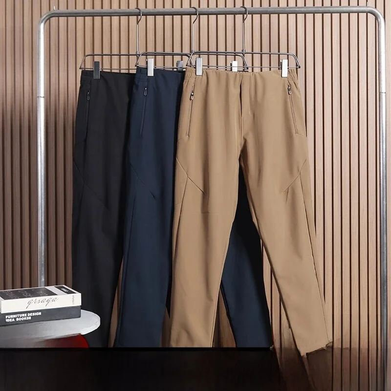 

Outdoor Men's Fce Lined Soft ell Pants Breathable Waterproof Polyester Fabric Casual Straight Leg Trousers for Climbing