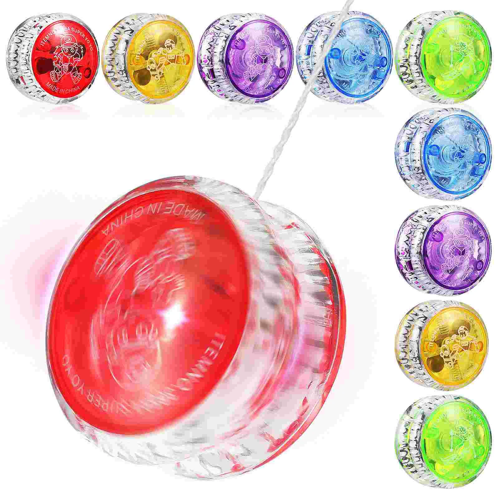 10 Pcs Yoyo Yo-yo Mixed Colors Toys Bulk Carnival Prizes Shine Light up Balls for Kids Adults Child