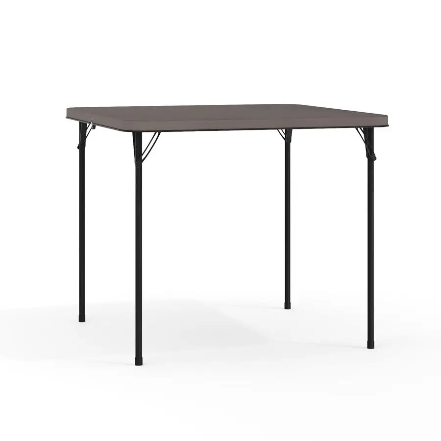

Dunham 2.83 Square Plastic Folding Event Table with Carrying Handle, BiFold Banquet Table for Indoor Outdoor Events, Dark Gray