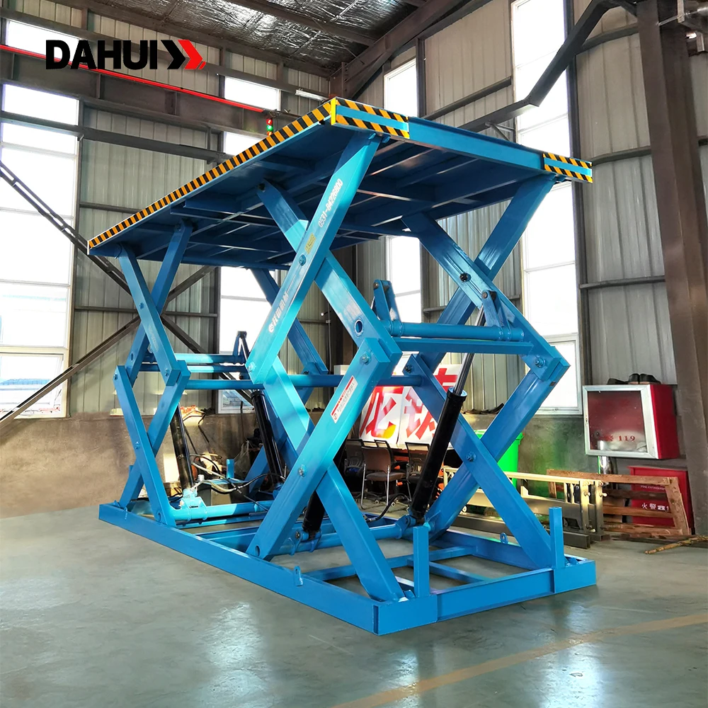 4000kg 10000kg Fixed Hydraulic Scissor Lift with Safety Guardrail for Family Garage or Livestock Transport