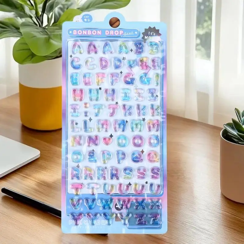 الملونة 3D الكرتون الأبجدية الإغاثة ملصق DIY مجلة مخطط صور زينة طالب مكافأة ملصق القرطاسية #5
