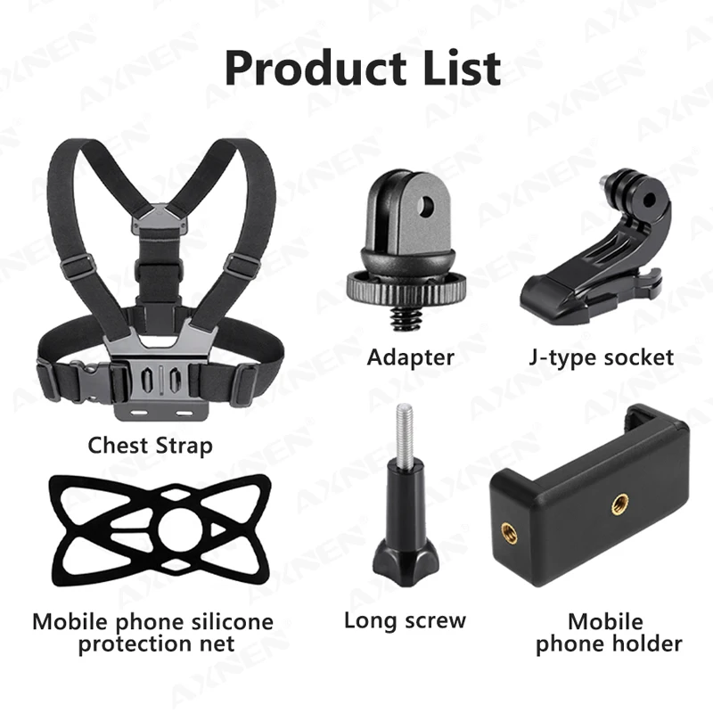 Chest Strap Mount for Gopro Hero Action Camera Cellphone Holder Chest Belt for Smartphone iPhone Xiaomi Insta360 Go pro 11 10 9