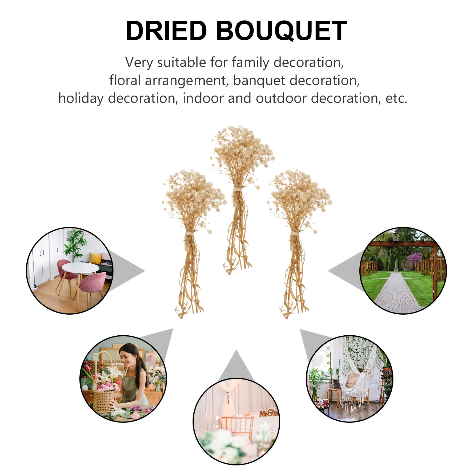 Flowers Dried Flower Breath Gypsophila Bouquet Artificial Decoration Babys Baby Dry Branches Fake Stems Bouquets Babysbreath