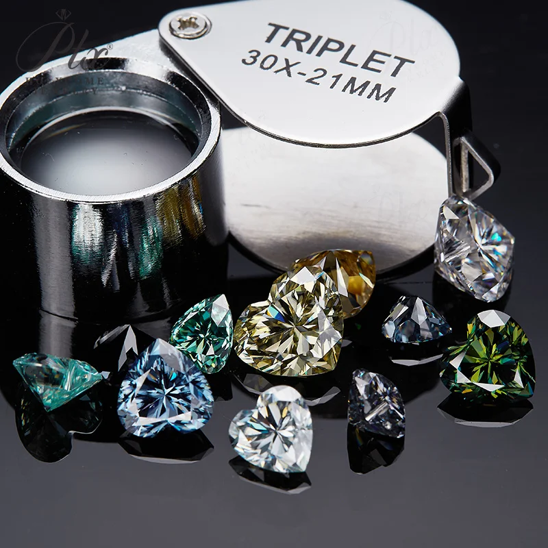 Moissanit-Stein, Herzschliff, D-Farbe, VVS1-Klarheit, Laborgezüchteter synthetischer Diamant für DIY-Schmuckherstellung mit Bericht – Detail 7