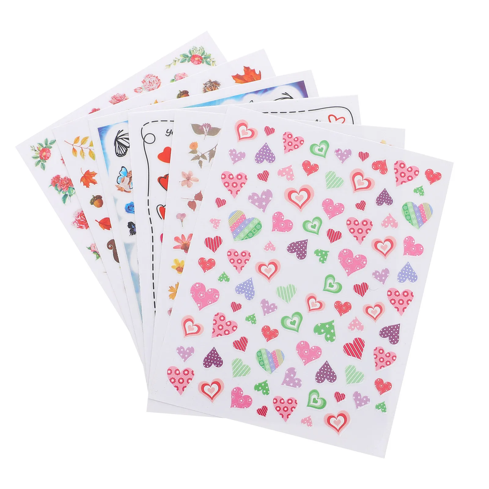 

12 Pcs Nail Sticker Decal Fingernail Decals Art Stickers for Women Kawaii Aesthetic
