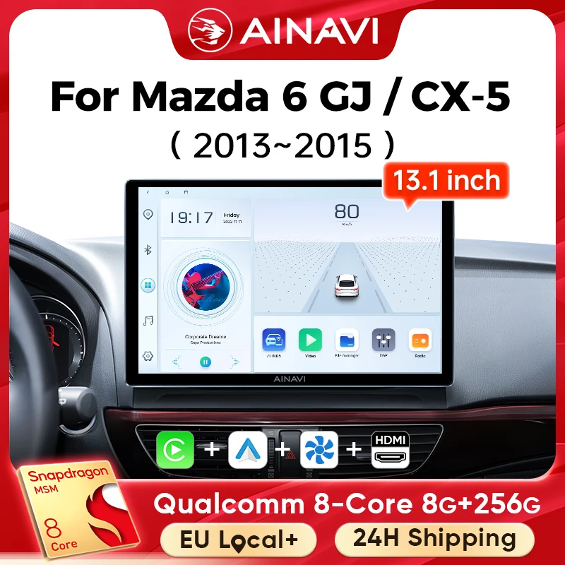 AINAVI 13.1 Inch For Mazda 6 GJ Atenza CX5 CX 5 2013 2014 2015 Car Radio Wireless Carplay Android Auto 4G Wifi 2Din 2K