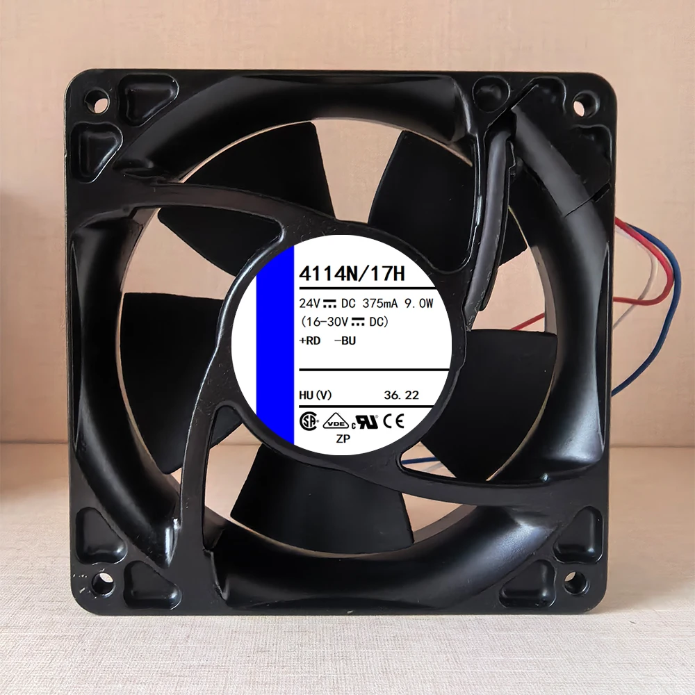 NEW ORIGINAL 4114N/17H 4114 N/17 H 24VDC 9.0W 3wires COOLING FAN 12038 12CM 120*120*38MM