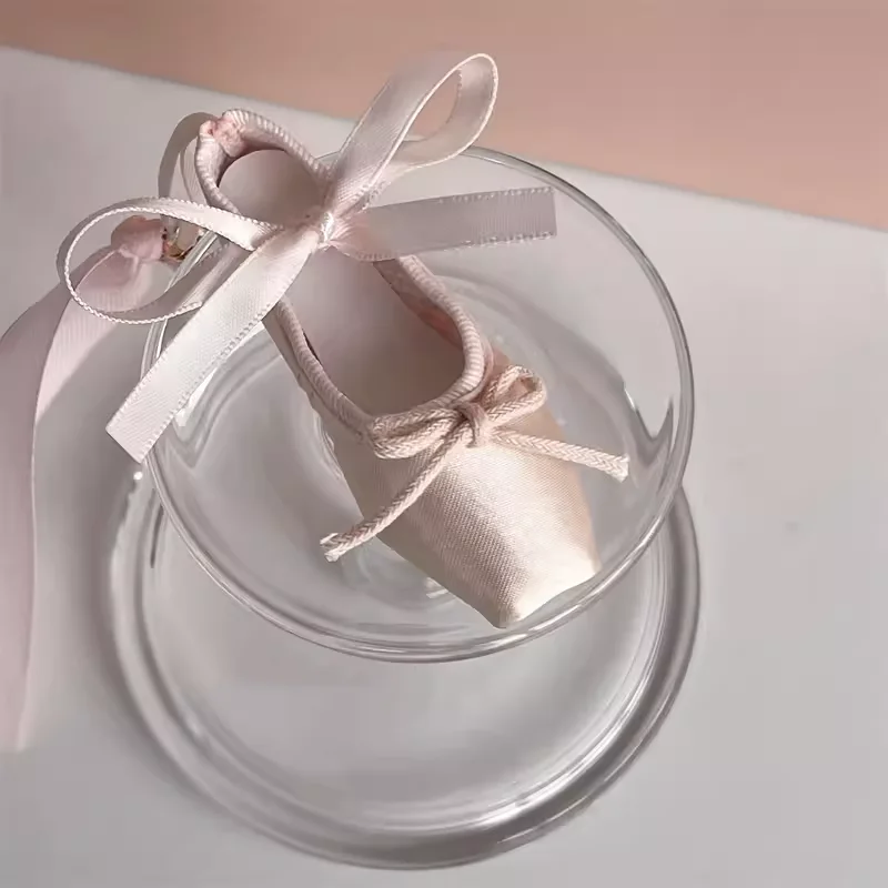 New Arrival Pink Ribbon Ballet Shoe  keychain Pendant For  Women Gift