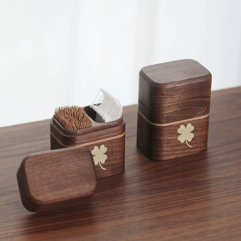 

Creative, Exquisite and High-end Solid Wood Toothpick Box, Household High Appearance Level Dental Floss, Cotton Swab Storage Box