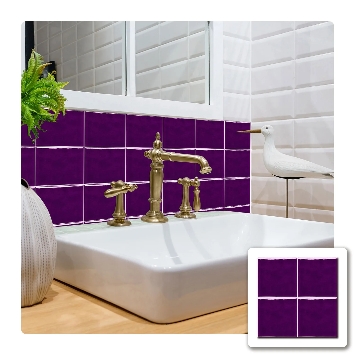 15x15cm 10pcs Classic Brick Self-Adhesive Wallpaper - Thickened Waterproof for Kitchen Stove Bathroom Cabinet,DIY Home Renovator