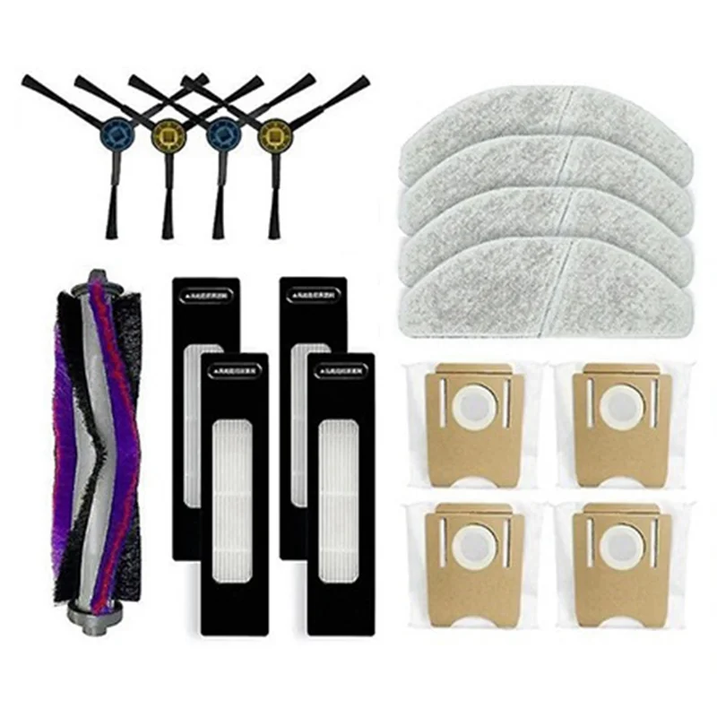 A26T-Fit For Midea S8+ Plus, CLIEN T24, Thinkair RV50 Pro Replacement Parts Accessories Main Side Brush Filter Mop Dust Bag