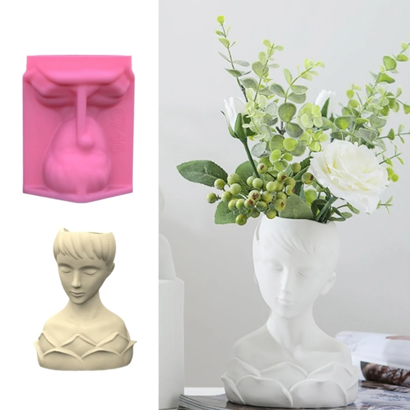 

Portrait Succulents Planter Molds DIYs Concrete Flowerpot Resin Molds Pen Holder