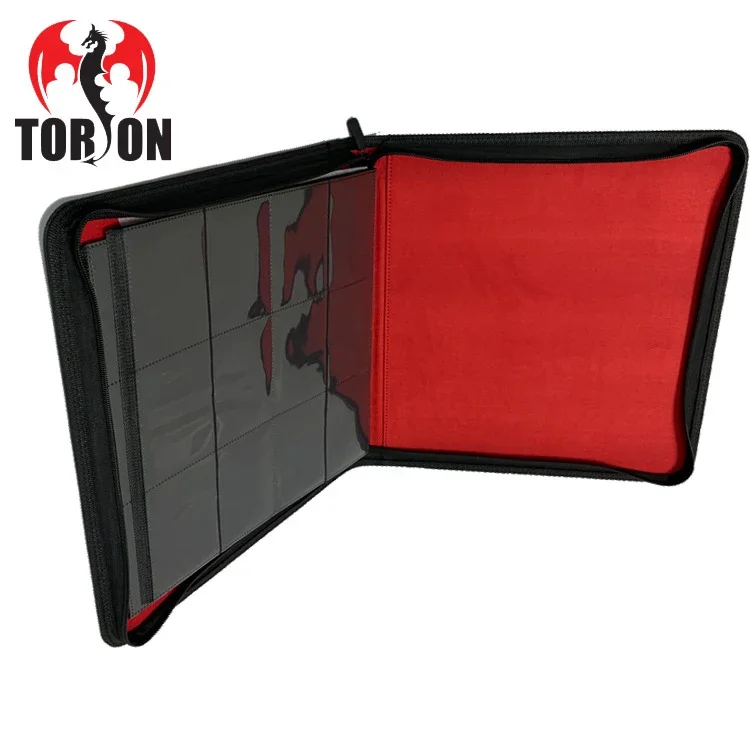 Torson 12 pocket pu Leather + velvet big pokemone binder album 480 Card For Commander card mtg tcg zip binder Photo Albums